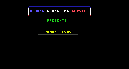 Combat lynx Title Screen